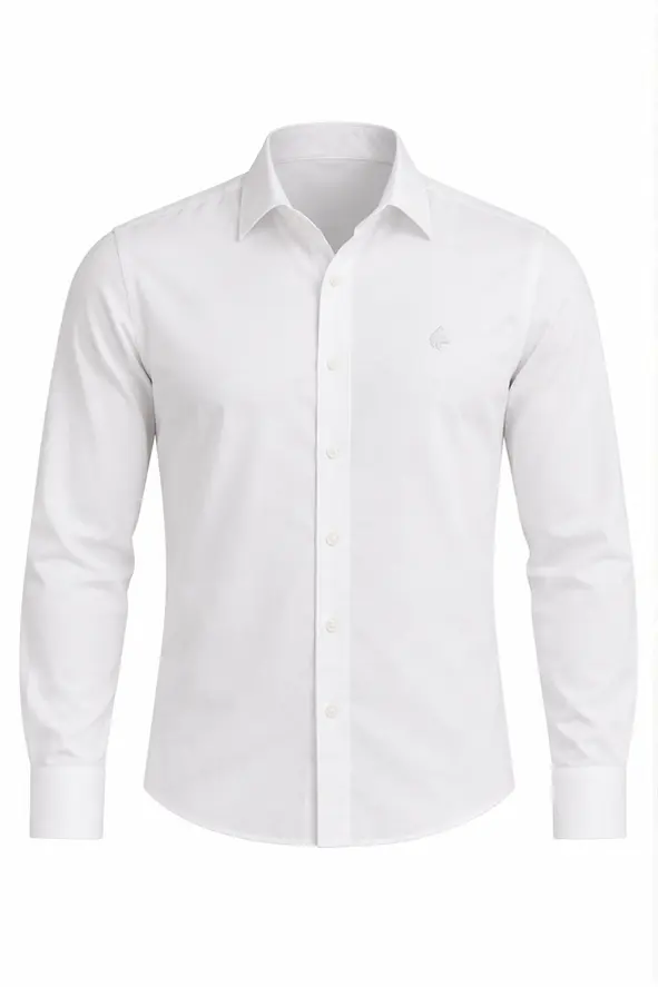 Camisa social Laurent Richard, branco, produto isolado